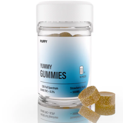 gummies au thc 25mg, Boite cylindrique avec des bonbons a l'exterieur